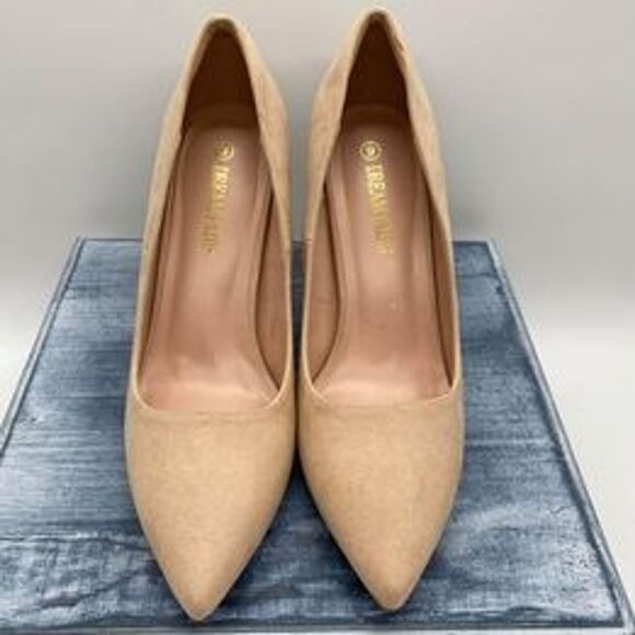 NEW DREAM PAIRS Women's Classic Pointed Toe Pumps Nude Size 9 - Picture 2 of 8